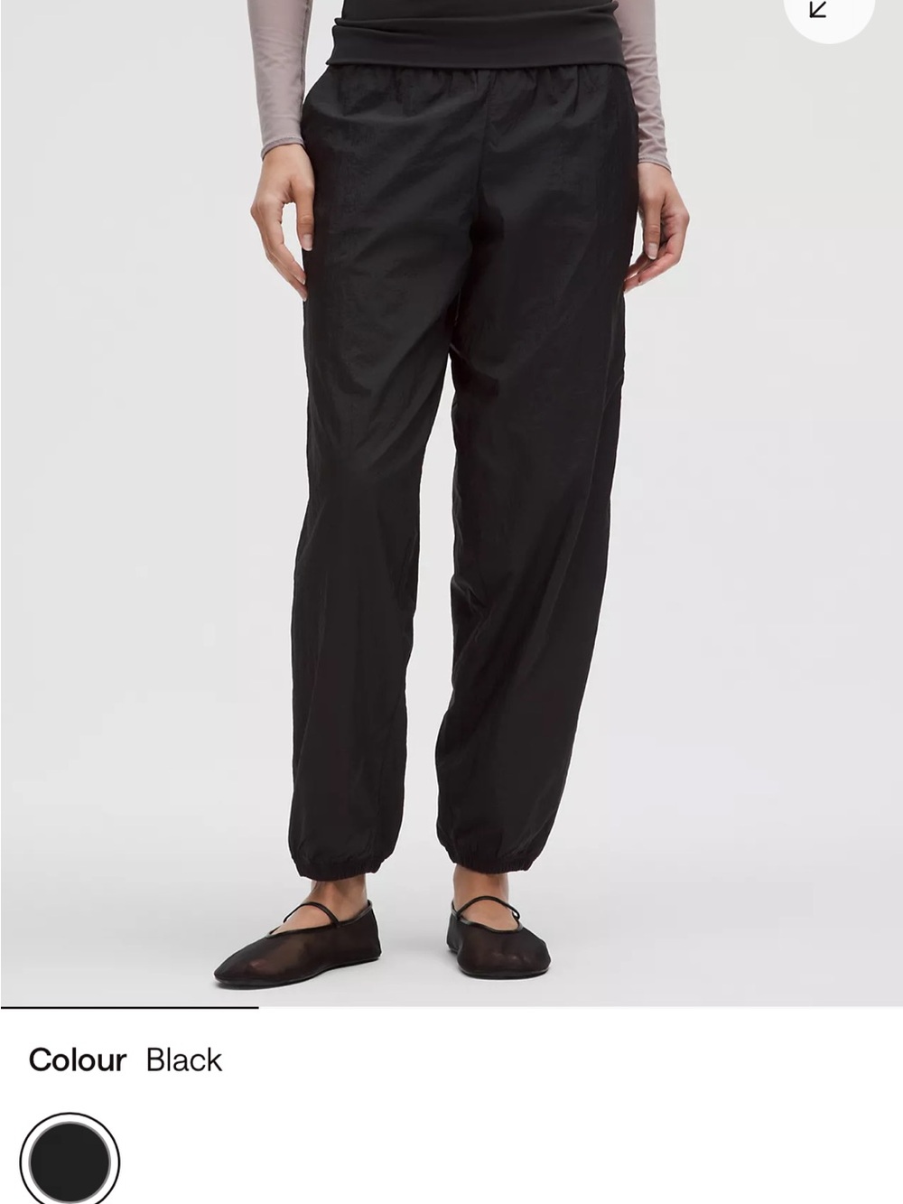 Black Women's Elastic-Waist Jogger Pants